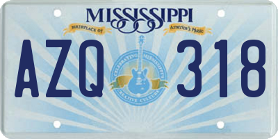 MS license plate AZQ318