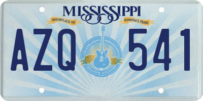 MS license plate AZQ541