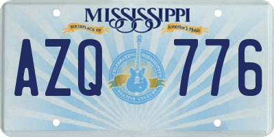 MS license plate AZQ776