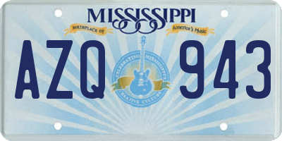MS license plate AZQ943
