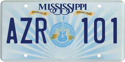 MS license plate AZR101