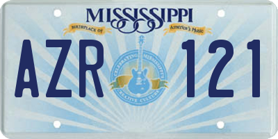 MS license plate AZR121