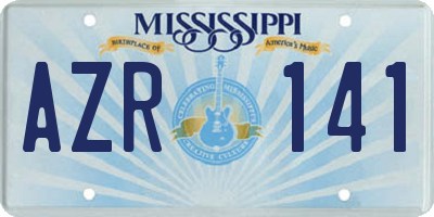 MS license plate AZR141