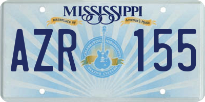 MS license plate AZR155