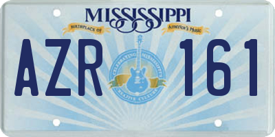 MS license plate AZR161