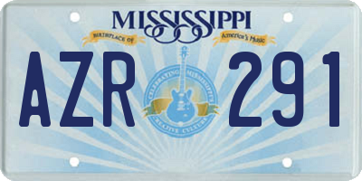 MS license plate AZR291