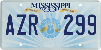 MS license plate AZR299