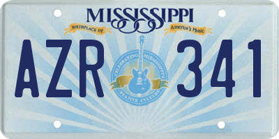 MS license plate AZR341