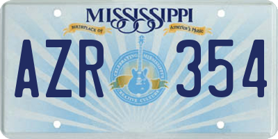 MS license plate AZR354