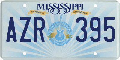 MS license plate AZR395