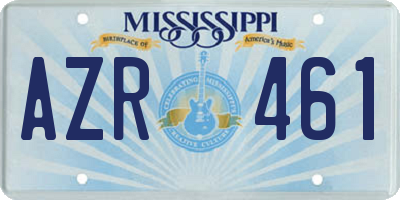 MS license plate AZR461