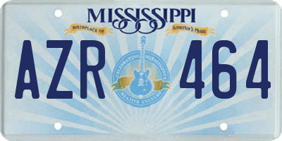 MS license plate AZR464