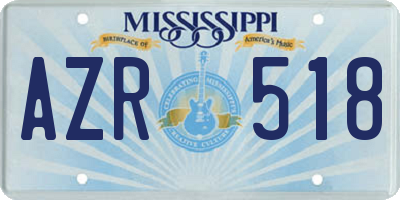 MS license plate AZR518