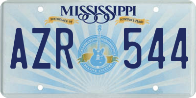 MS license plate AZR544