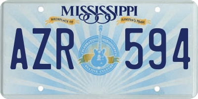 MS license plate AZR594