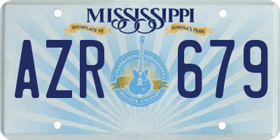 MS license plate AZR679