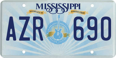 MS license plate AZR690