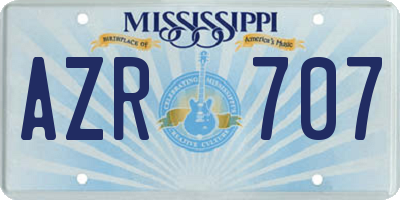 MS license plate AZR707