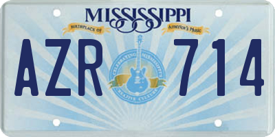 MS license plate AZR714