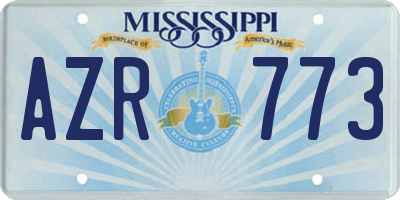 MS license plate AZR773