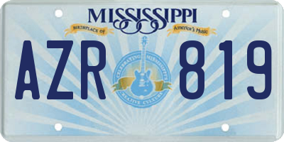 MS license plate AZR819