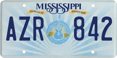 MS license plate AZR842