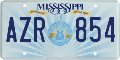 MS license plate AZR854