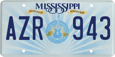 MS license plate AZR943