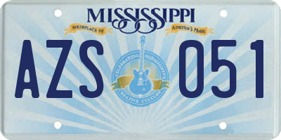 MS license plate AZS051