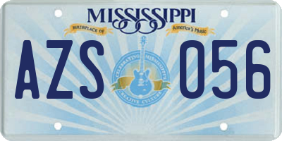 MS license plate AZS056