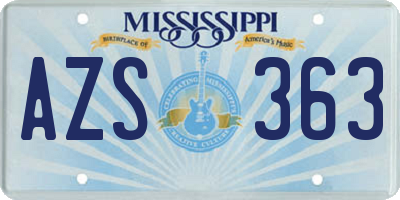 MS license plate AZS363