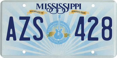 MS license plate AZS428