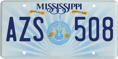 MS license plate AZS508