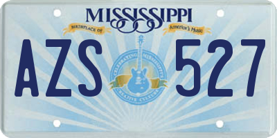 MS license plate AZS527