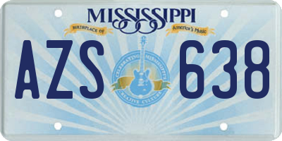 MS license plate AZS638