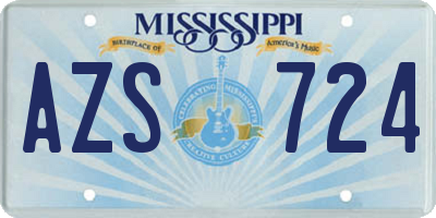 MS license plate AZS724