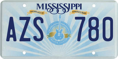 MS license plate AZS780
