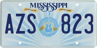 MS license plate AZS823