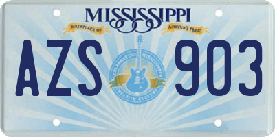 MS license plate AZS903