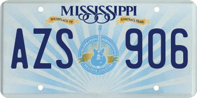 MS license plate AZS906