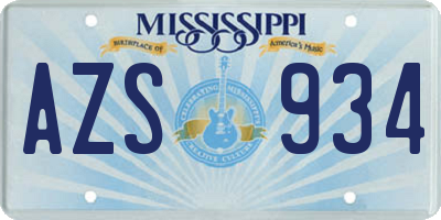 MS license plate AZS934