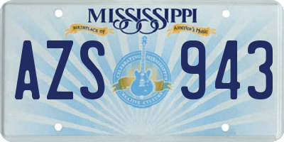 MS license plate AZS943