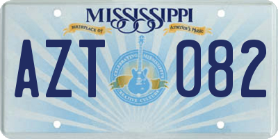 MS license plate AZT082