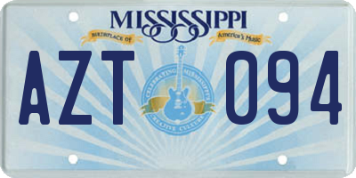 MS license plate AZT094