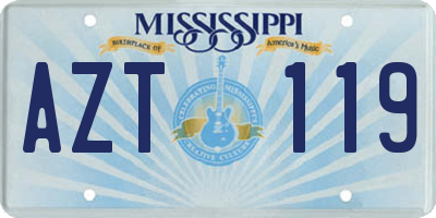 MS license plate AZT119