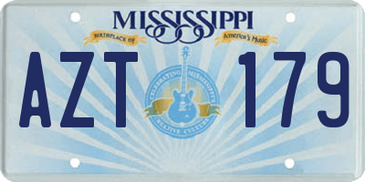 MS license plate AZT179
