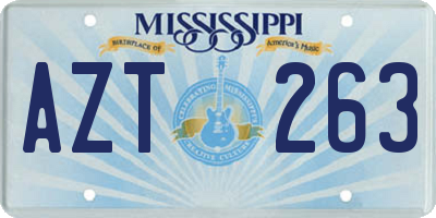 MS license plate AZT263