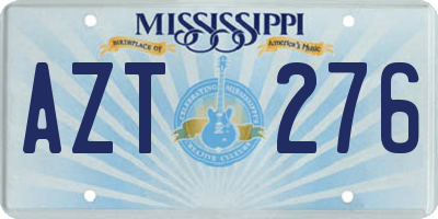 MS license plate AZT276