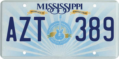 MS license plate AZT389