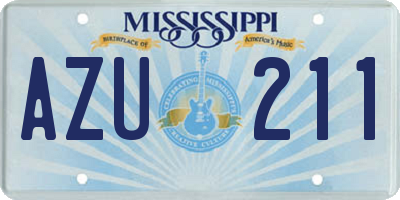 MS license plate AZU211